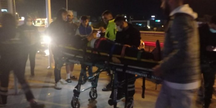 Alkollü Sürücü Bariyerlere Çarptı, Araç Takla Attı