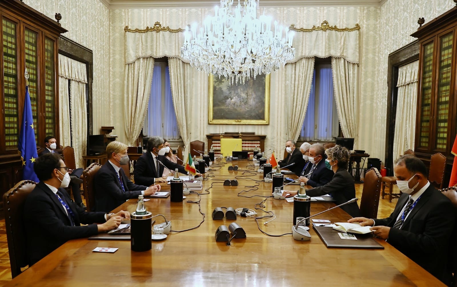 TBMM Başkanı Şentop, İtalya Temsilciler Meclisi Başkanı Fico İle Bir Araya Geldi