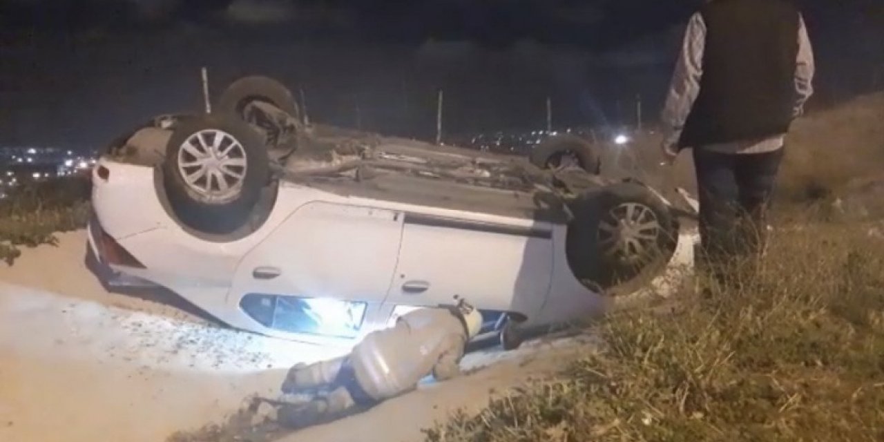 Avcılar'da refüje çıkan araç takla attı