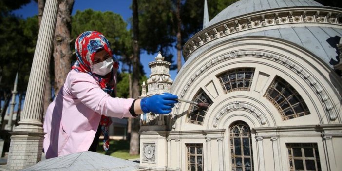 Kepez Açık Hava Müzesinde Minyatür Eserler Titizlikle Temizleniyor