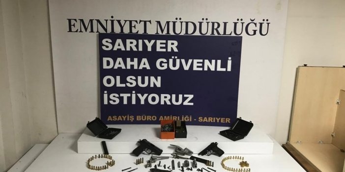 Sarıyer’de silah imalathanesine baskın kamerada