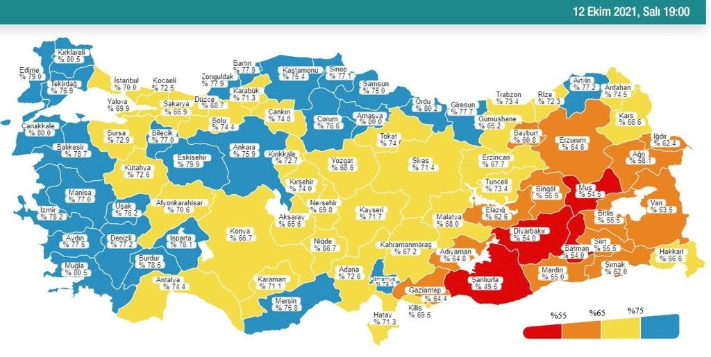 Samsun İkinci Doz Aşıda ’Mavi’ Oldu