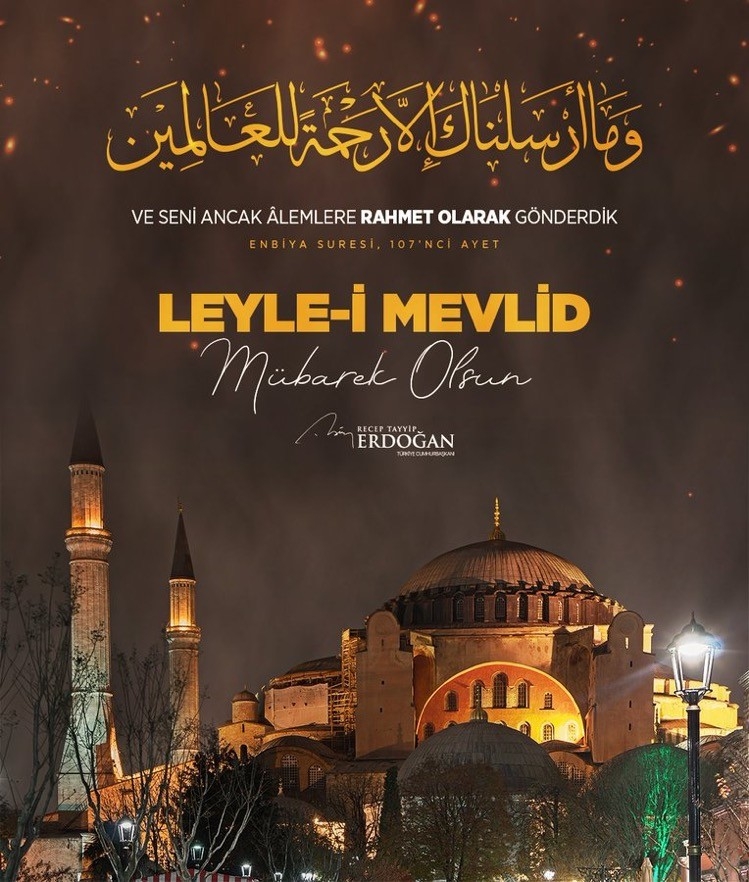 Cumhurbaşkanı Erdoğan’dan Mevlid Kandili Paylaşımı