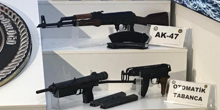 DHKP/C terör örgütünden ele geçirilen silahlar emniyette sergilendi