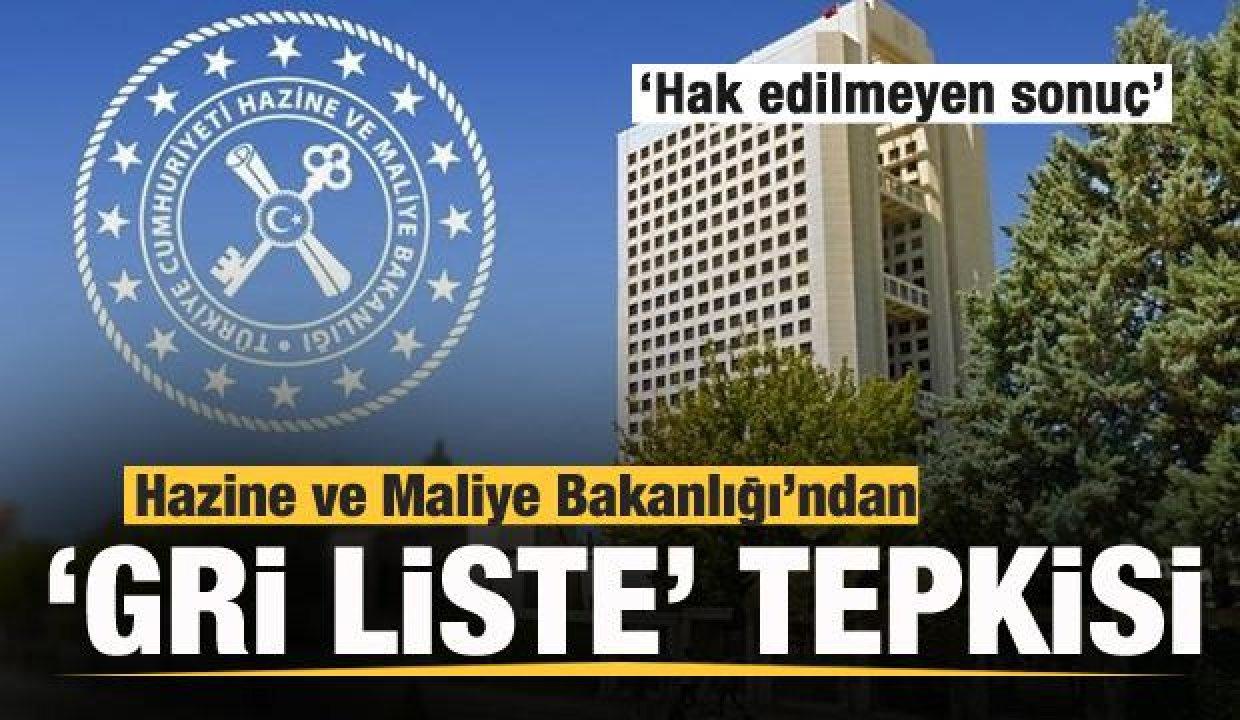 Hazine ve Maliye Bakanlığından Mali Eylem Görev Gücünün "Gri liste" kararına tepki: