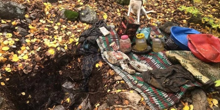 PKK’ya ait sığınakta yaşam malzemesi ele geçirildi