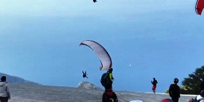 Festivaldeki paraşüt kazaları kameralara yansıdı