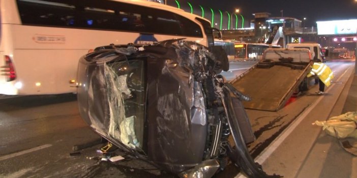 Beylikdüzü’nde makas atan araç takla attı: 1 yaralı