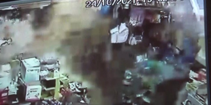 Amasya’da kontrolden çıkan otomobilin büfeye daldığı anlar kamerada