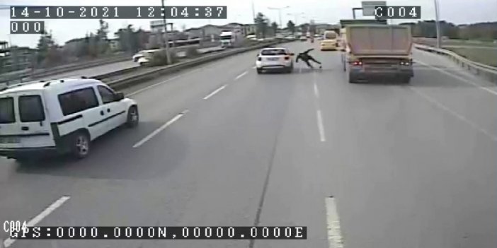 Şile otobanında inanılmaz kaza: o anlar kamerada