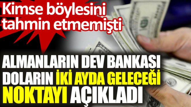 Almanların dev bankası Commerzbank doların iki ayda geleceği noktayı açıkladı