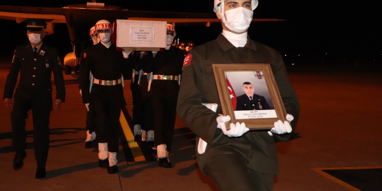 Şehit Harun Çalışkan’ın naaşı Samsun’a getirildi