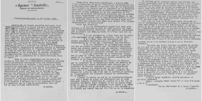 Anadolu Ajansı, Cumhuriyet'in İlanını Dünyaya 30 Ekim 1923 Tarihli Fransızca Bültenle Duyurdu