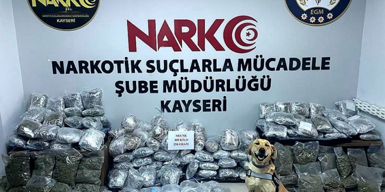 Kayseri'deki şahıs, 112 kilo uyuşturucu ile yakalandı
