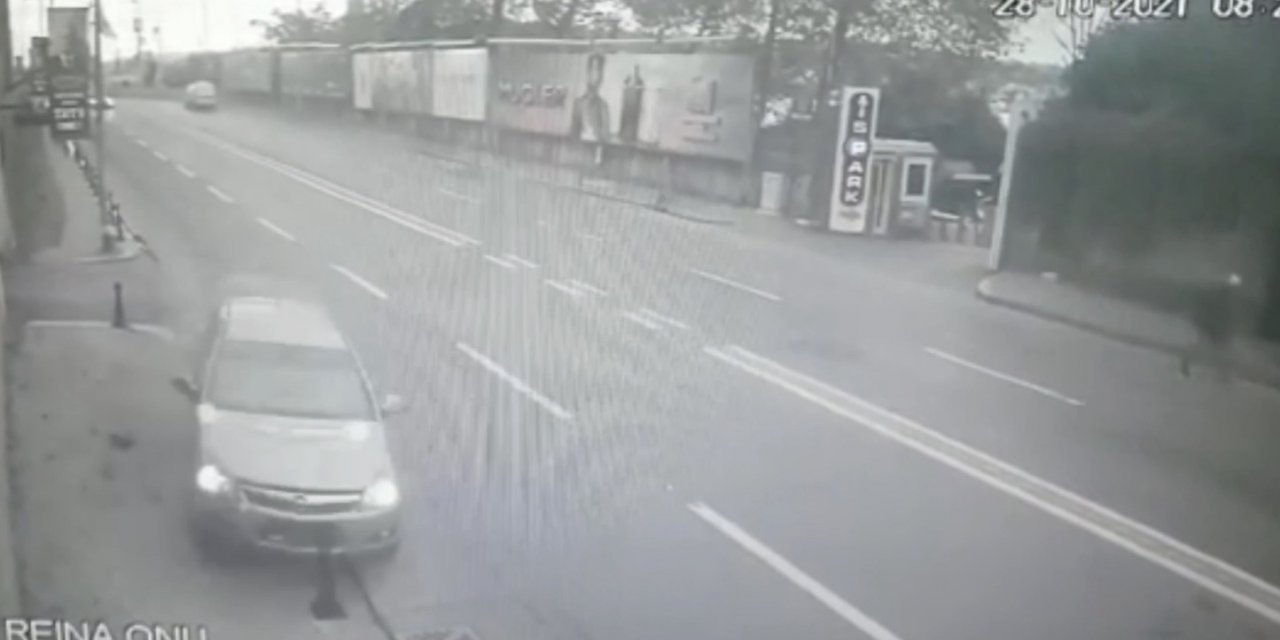 Beşiktaş Anadolu Lisesi müdürünün yaşadığı kaza kamerada