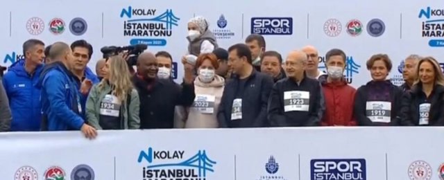 Kılıçdaroğlu, Akşener ve İmamoğlu, 43. İstanbul Maratonu'na yan yana katıldı