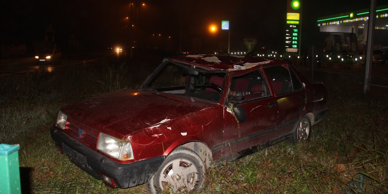 Polisin ’dur’ ihtarına uymayan otomobil takla attı: 2 yaralı