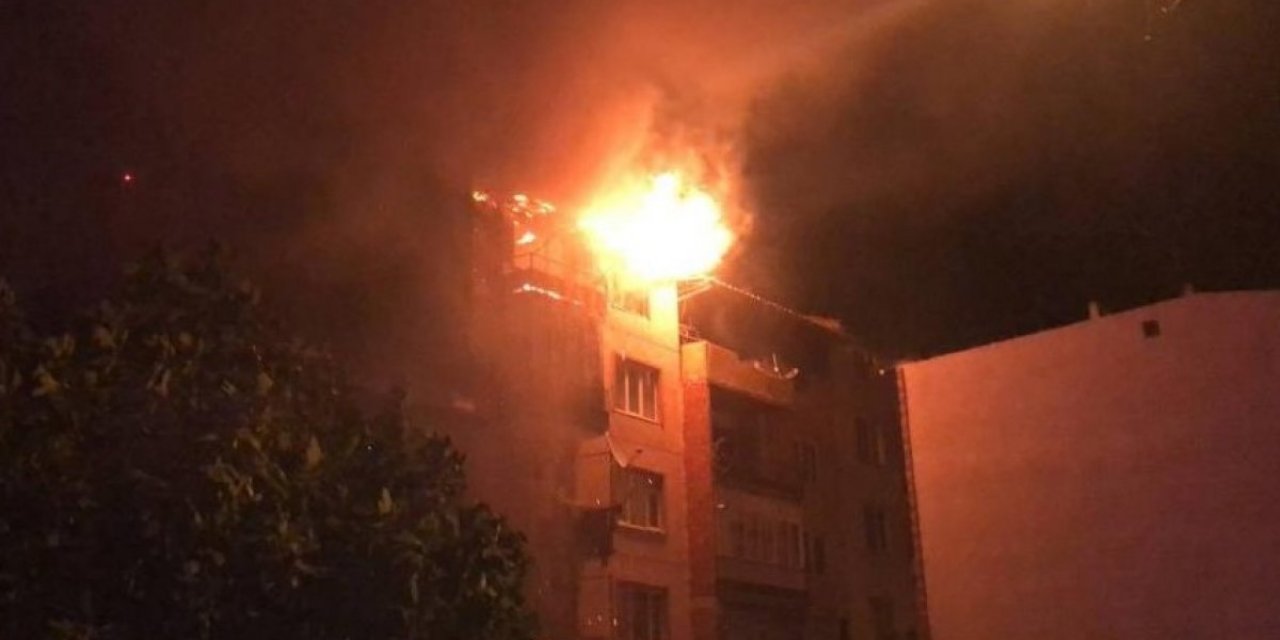 Bursa’da çatıda başlayan yangın korku dolu anlar yaşattı