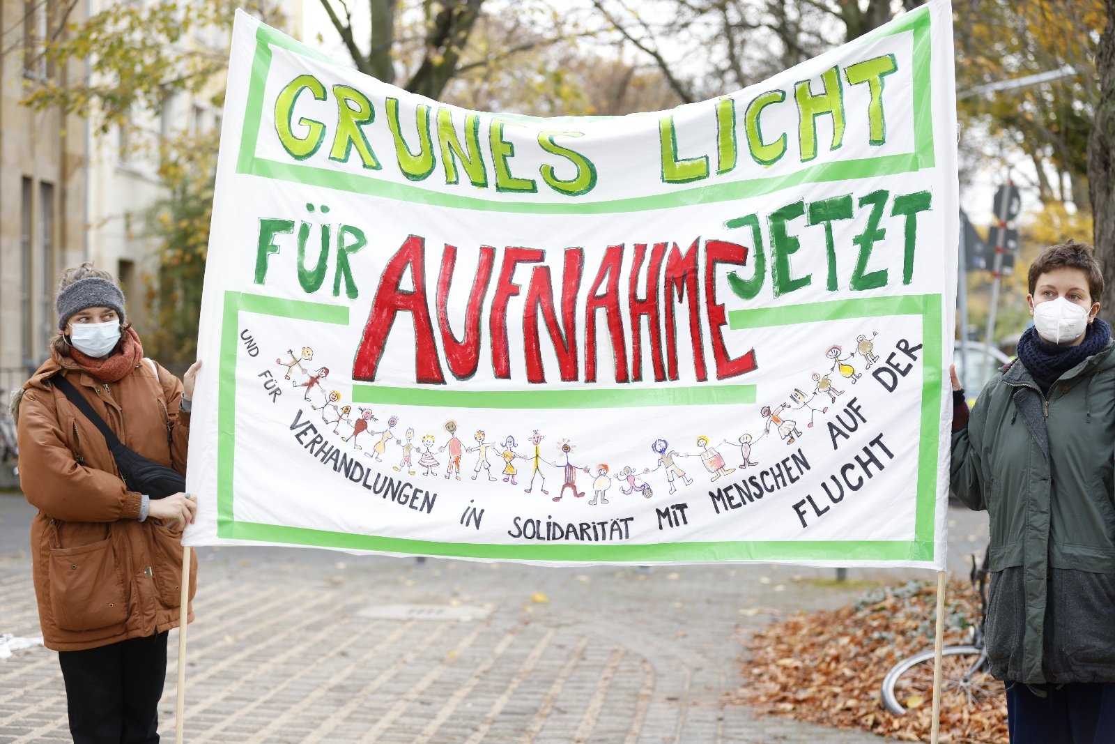 Almanya’da Belarus-Polonya sınırındaki göçmenler için destek gösterisi düzenlendi