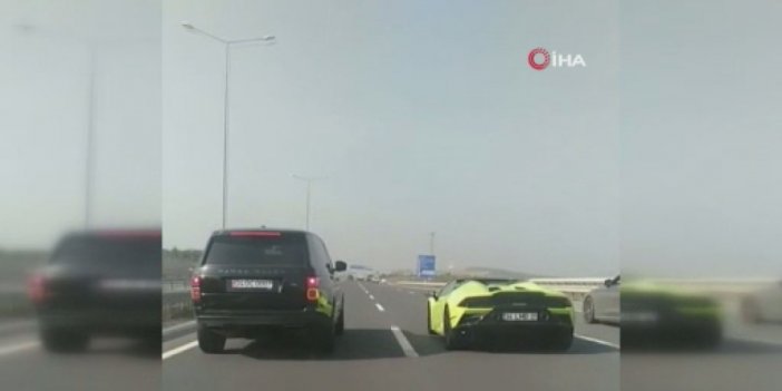 Havalimanı yolunu kapatıp yarış yaptılar