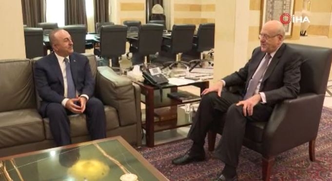 Çavuşoğlu, Lübnan Başbakanı Mikati Tarafından Kabul Edildi