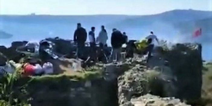 Beykoz’da gençlerin utandıran eğlencesi: Tarihi kalede mangal yaktılar
