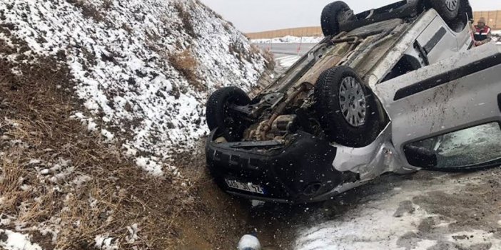 Pöske dağında virajı alamayan araç devrildi: 1’i ağır, 5 yaralı