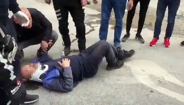 Lodosun uçurduğu saç levha inşaat bekçinin üzerine düştü