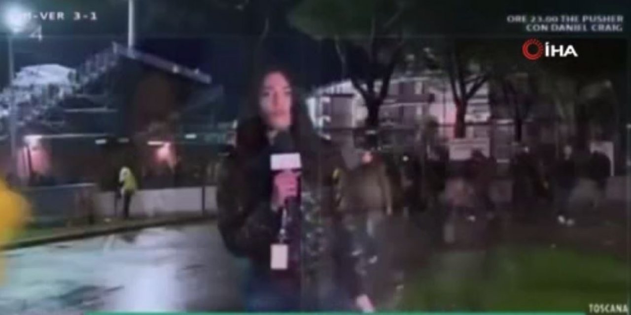 İtalya’da canlı yayında kadın muhabire taciz