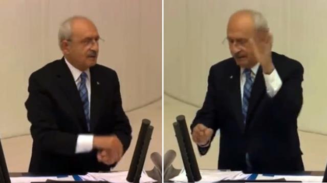 CHP'den, Kılıçdaroğlu'nun Meclis kürsüsünde yaptığı el hareketine savunma: Elinin sırtına vurdu