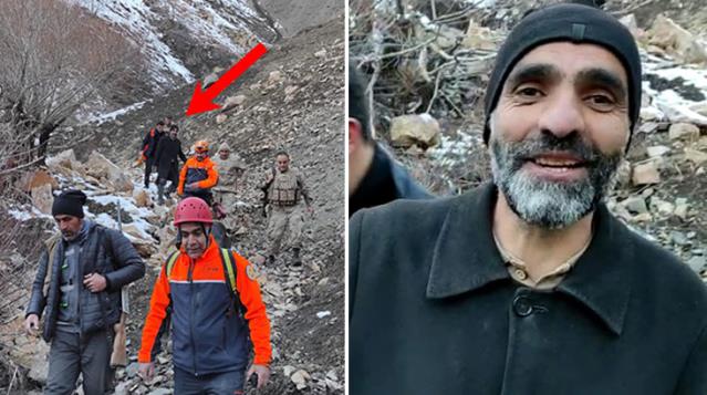 Kestirmeden gitmek isteyen vatandaş, dağda kayalıkların arasında mahsur kaldı