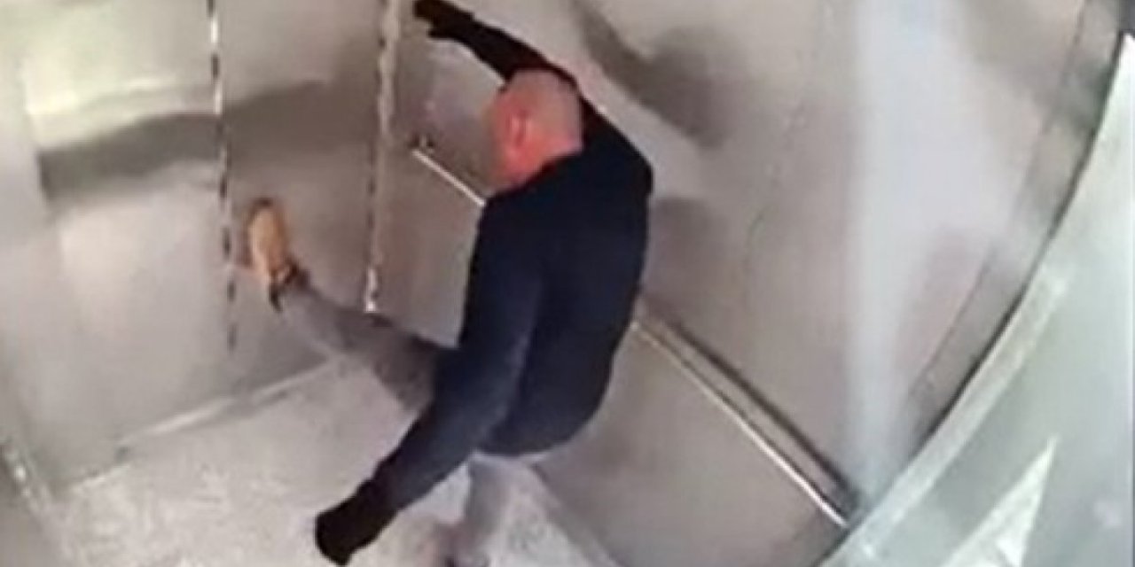 Kocaeli'de bir kişi, üst geçit asansörüne saldırdı