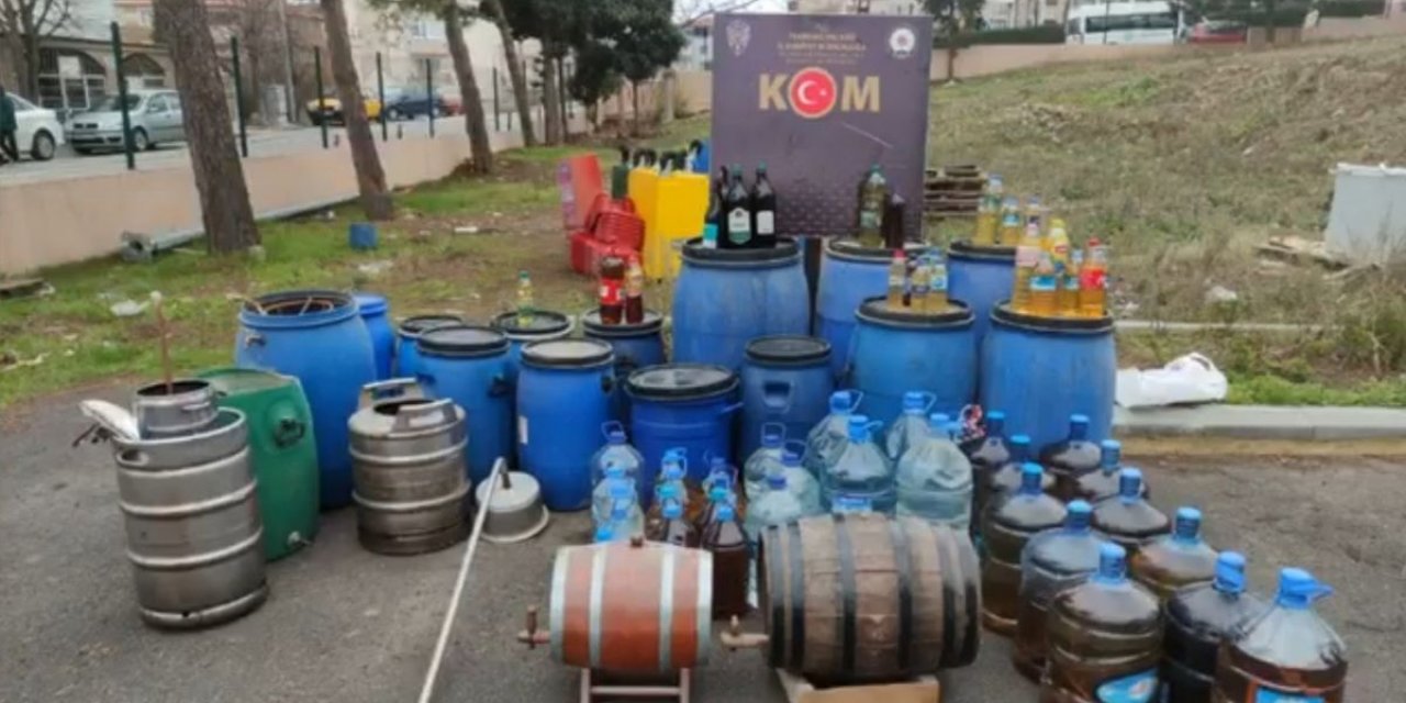 Tekirdağ'da 1 ton 270 litre sahte içki ele geçirildi