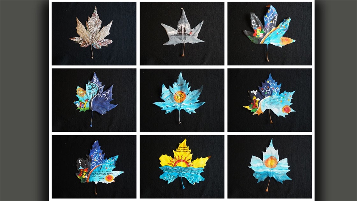 Sonbahar Yapraklarını Tablolara Dönüştürüyor