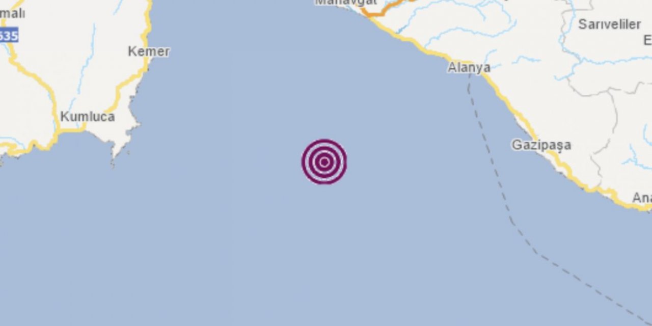 Antalya açıklarında 5.3 büyüklüğünde deprem