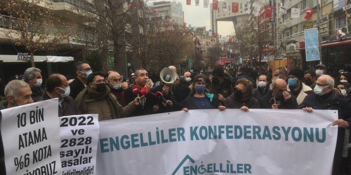 Engelliler Federasyonu Kızılay'da eylem yaptı