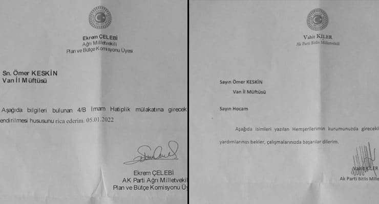 Torpilin belgesi: AKP’li vekillerden müftülüğe ‘mülakat’ listesi