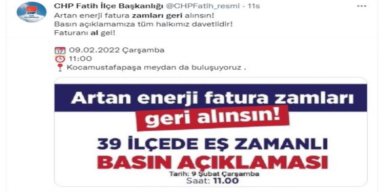 CHP'den 21 elde "zamları geri al" eylemi: Her yerde eş zamanlı yapılacak