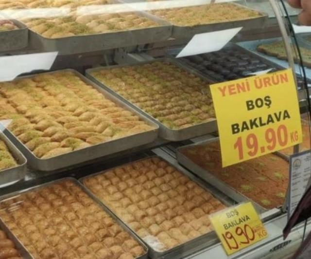 Artan maliyetler yüzünden boş baklava satılıyor!