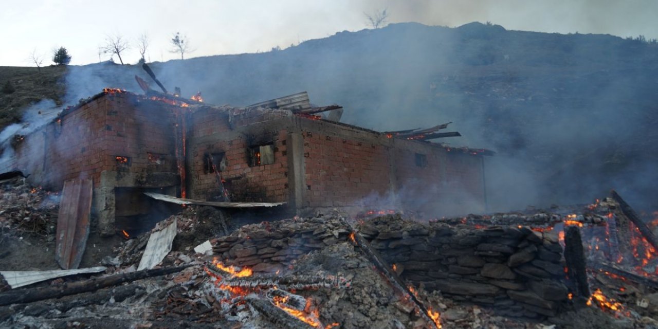 Kastamonu'da 15 köy evi yandı