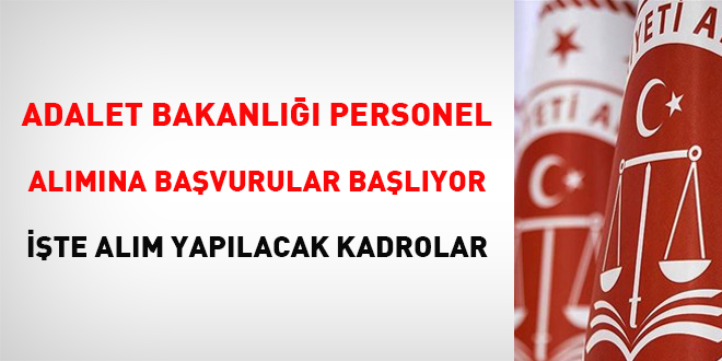 Adalet Bakanlığı personel alımına başvurular başlıyor! İşte alım yapılacak kadrolar