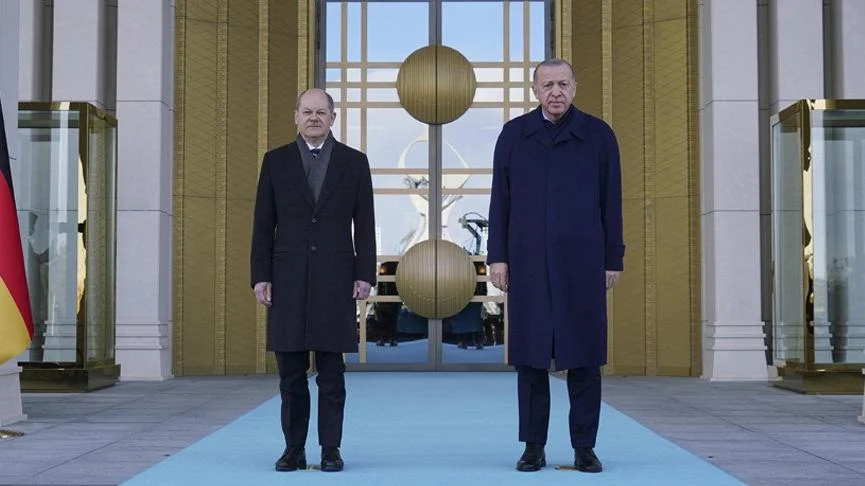 Cumhurbaşkanı Erdoğan, Almanya Şansölyesi Scholz’u kabul etti
