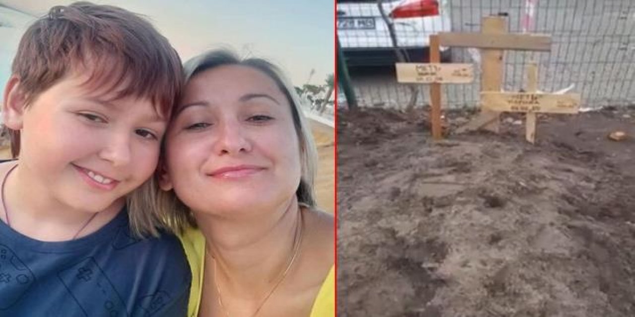 Bombardımanda koyun koyuna ölen ana oğul, artık evlerinin bahçesinde yatıyor