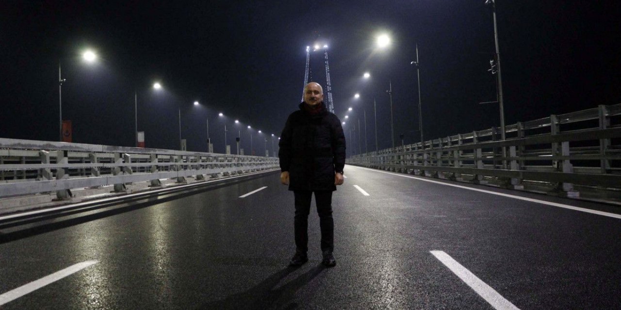 Bakan Karaismailoğlu, gün doğumunu 1915 Çanakkale Köprüsü'nde karşıladı