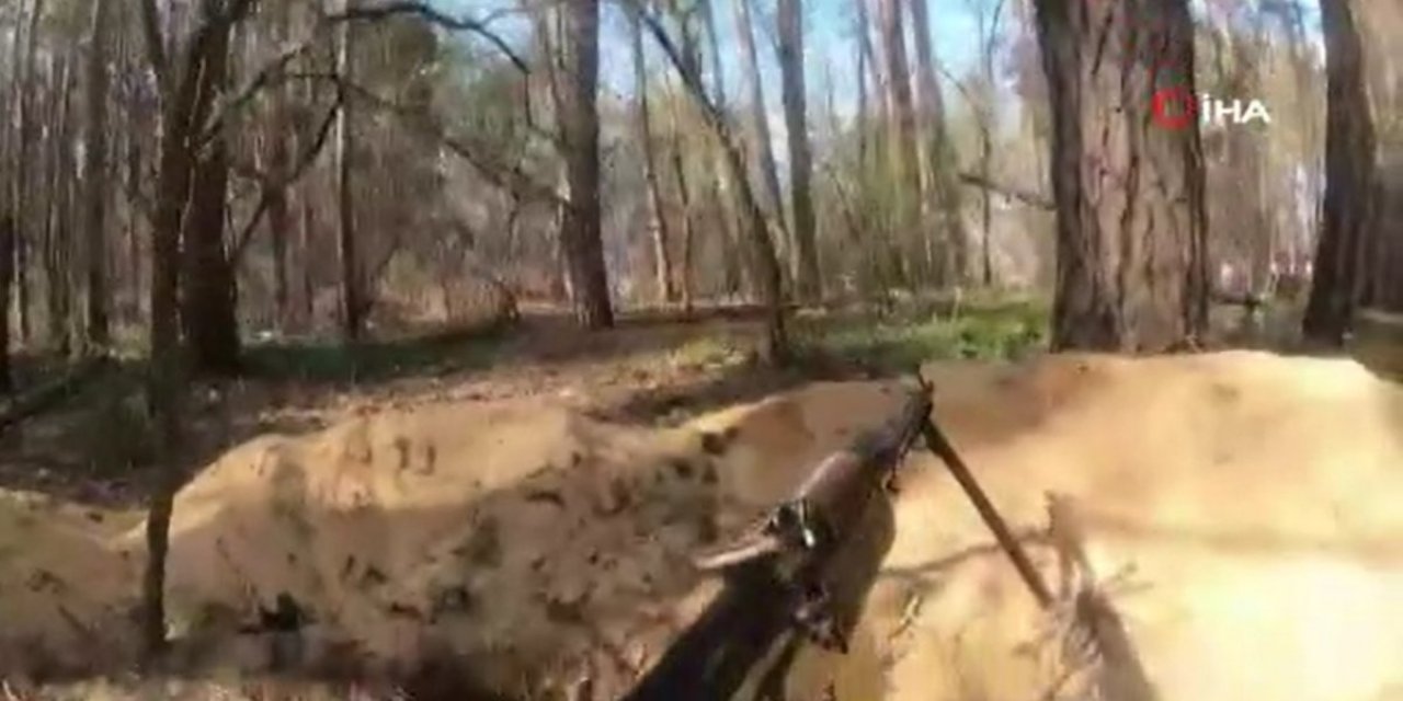 Ruslarla çatışan Ukraynalı askere kurşun yağdı