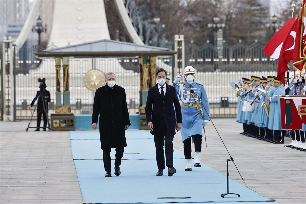 Cumhurbaşkanı Erdoğan, Hollanda Başbakanı Rutte'yi Resmi Törenle Karşıladı