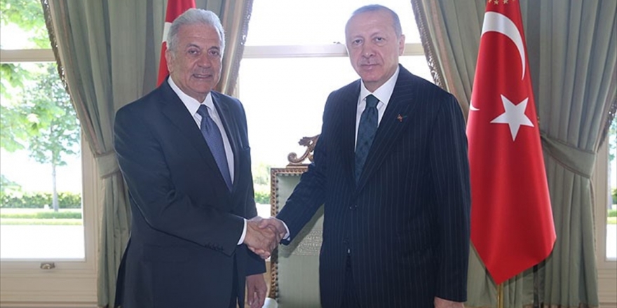 Cumhurbaşkanı Erdoğan Ab Komiseri Avramopoulos'u Kabul Etti