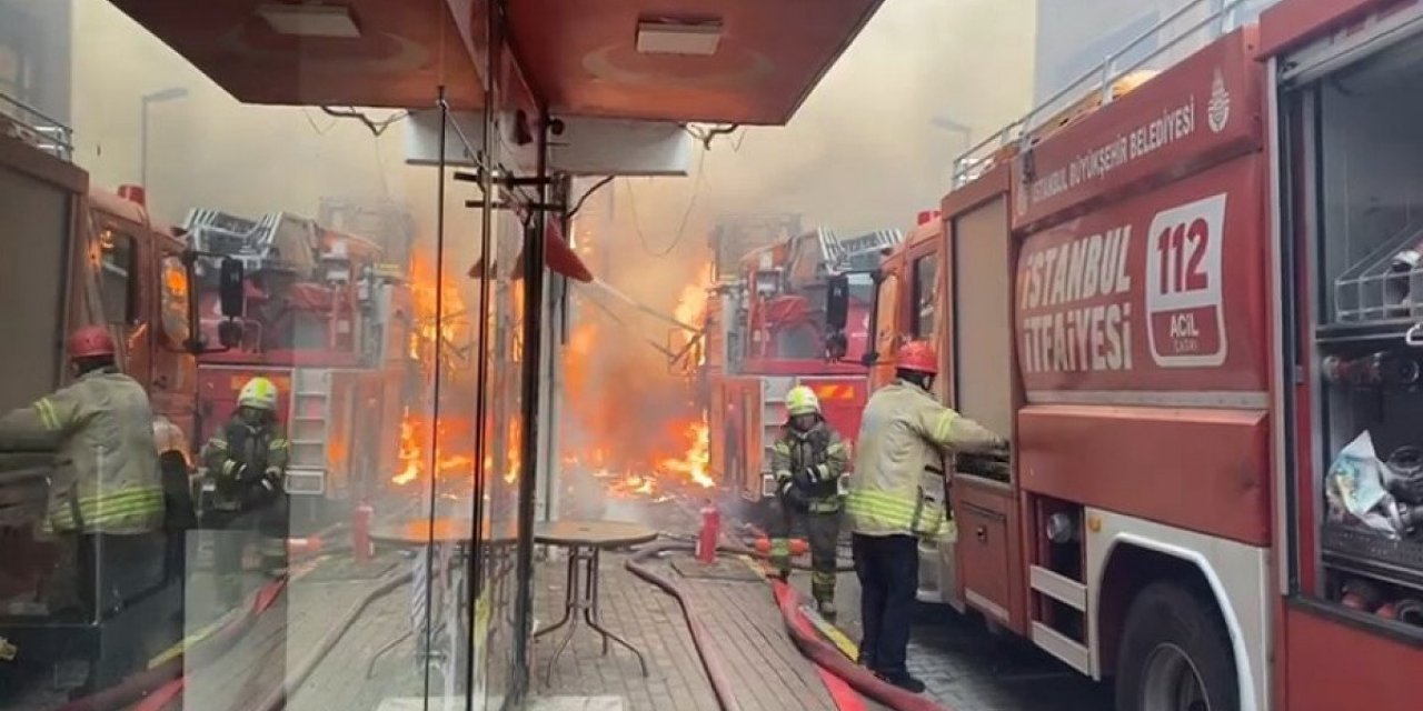 Sarıyer'de kebapçı dükkanında yangın çıktı