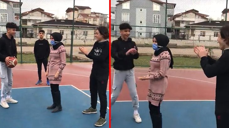 Görme engelli öğretmenlerine basketbol oynamayı öğreten öğrenciler takdir topladı