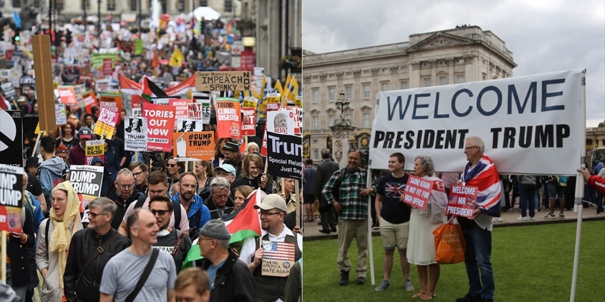 Trump Londra'da Protestocularını Değil Destekçilerini 'Kalabalık' Buldu